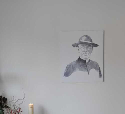 Übergabe des Carl Lampert-Portraits